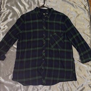 Navy blue and green flannel!